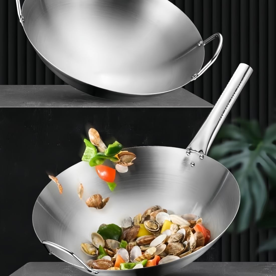 Amazon | colortree 中華鍋 ノンスティック中華鍋 調理用フライパン